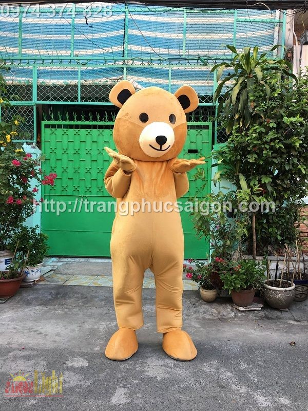 cho thuê mascot gấu teddy nâu giá rẻ