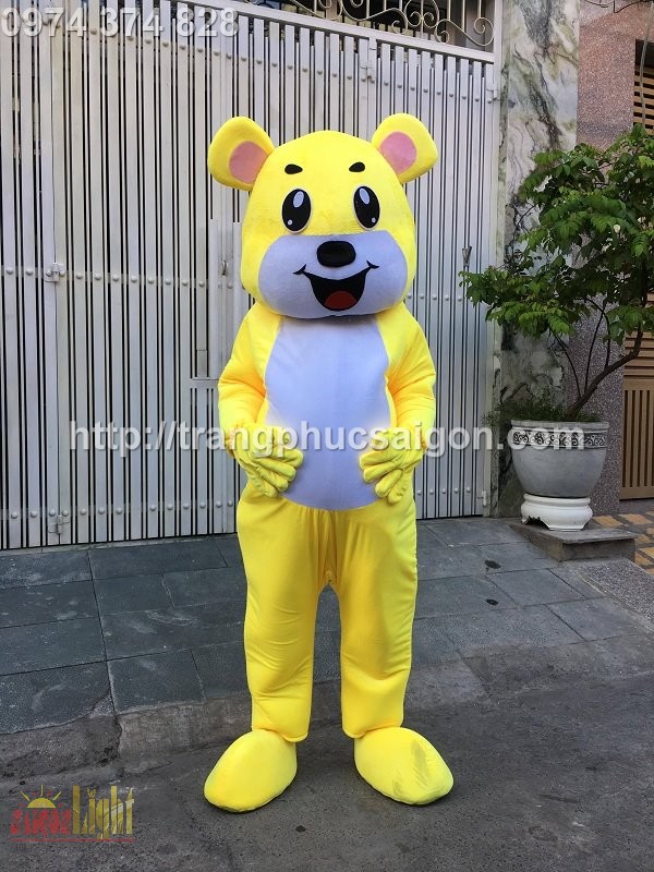 cho thuê mascot teddy gấu vàng giá rẻ