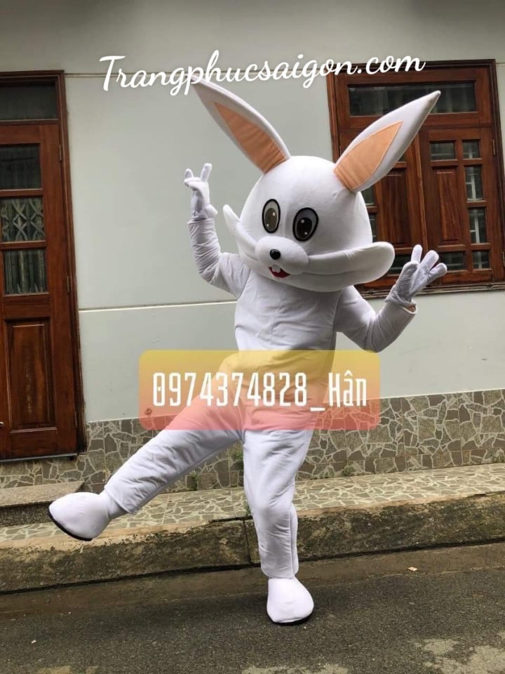 cho thuê mascot thỏ trắng giá rẻ