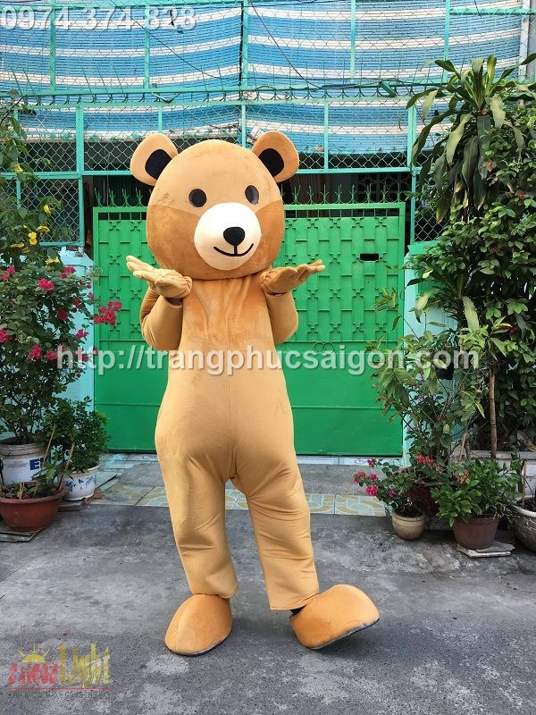 cho thuê mascot gấu teddy nâu giá rẻ