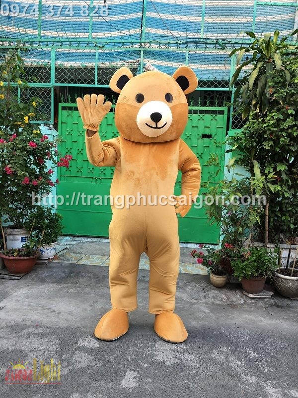 cho thuê mascot gấu teddy nâu giá rẻ