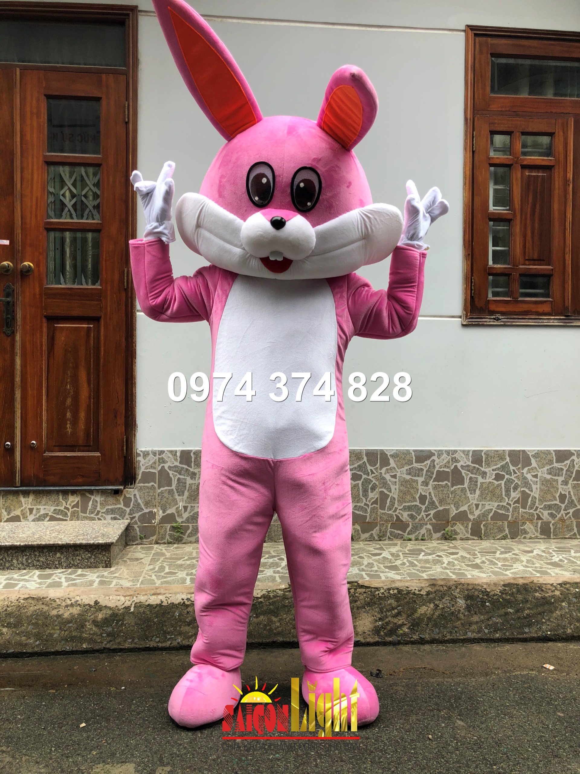 cho thuê mascot thỏ hồng(tím) giá rẻ