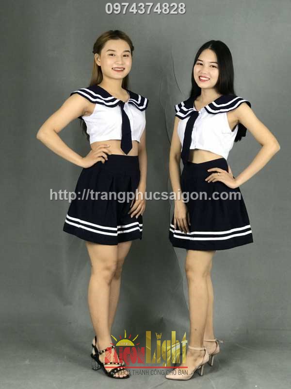cho thuê áo phối chân váy xanh giá rẻ