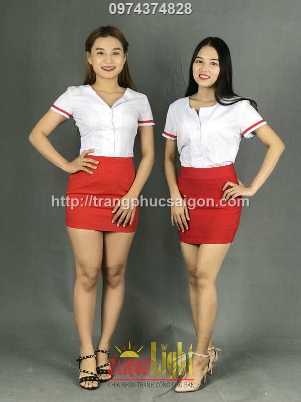 cho thuê áo trắng phối váy đỏ giá rẻ
